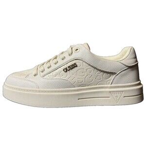 Guess Womens Size 11M White And Gold Fashion Sneakers Shoes GBG